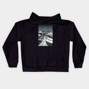 Evening Snow at Terajima Village by Kawase Hasui Kids Hoodie